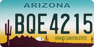 AZ license plate BQE4215