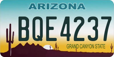 AZ license plate BQE4237