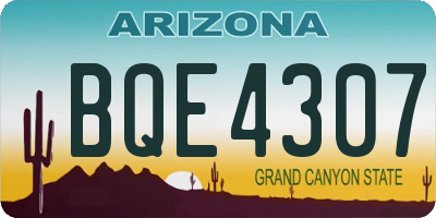 AZ license plate BQE4307