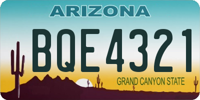 AZ license plate BQE4321