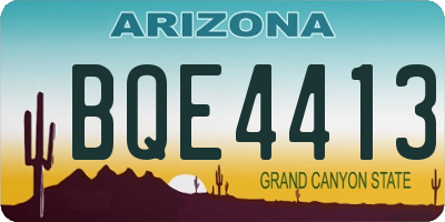 AZ license plate BQE4413