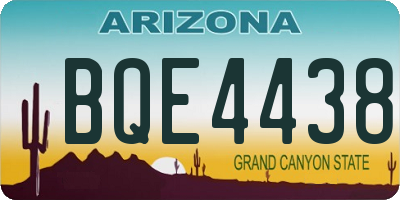 AZ license plate BQE4438