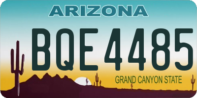 AZ license plate BQE4485