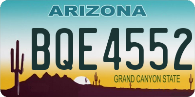 AZ license plate BQE4552