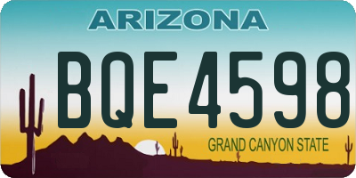 AZ license plate BQE4598