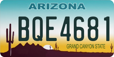 AZ license plate BQE4681