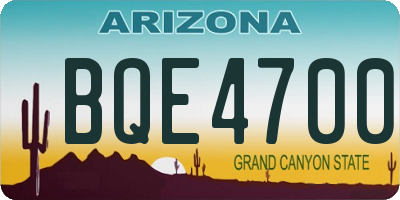 AZ license plate BQE4700