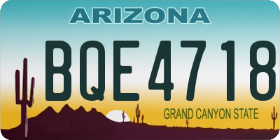 AZ license plate BQE4718