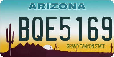 AZ license plate BQE5169