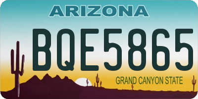 AZ license plate BQE5865