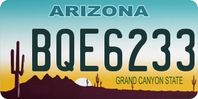 AZ license plate BQE6233