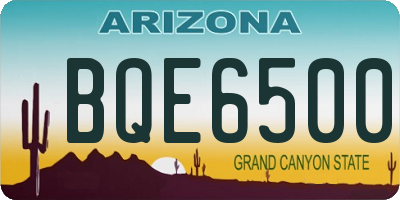 AZ license plate BQE6500