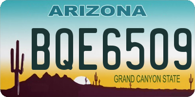 AZ license plate BQE6509