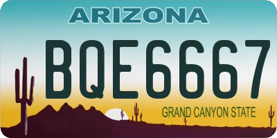 AZ license plate BQE6667