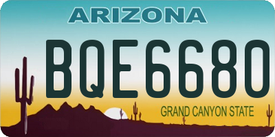 AZ license plate BQE6680