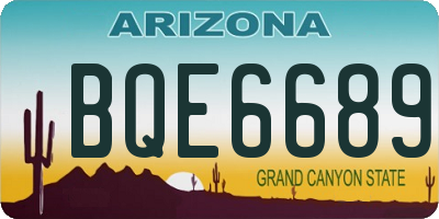 AZ license plate BQE6689