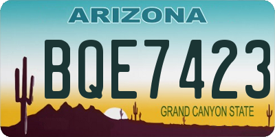 AZ license plate BQE7423