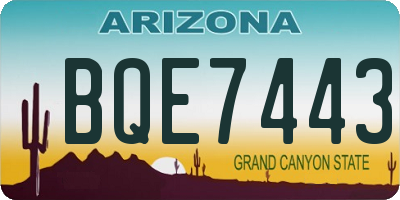 AZ license plate BQE7443