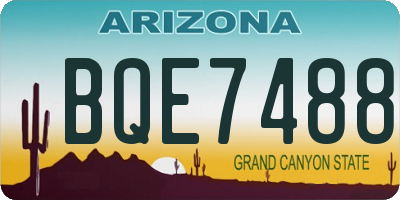 AZ license plate BQE7488