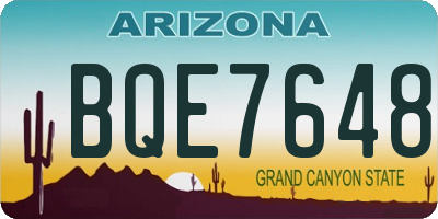 AZ license plate BQE7648