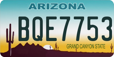 AZ license plate BQE7753