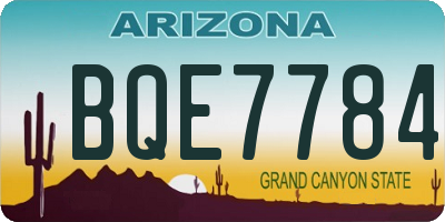 AZ license plate BQE7784