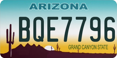 AZ license plate BQE7796