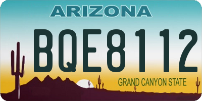 AZ license plate BQE8112