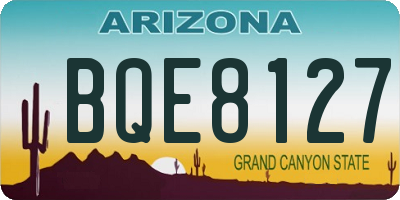 AZ license plate BQE8127