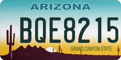 AZ license plate BQE8215