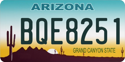 AZ license plate BQE8251