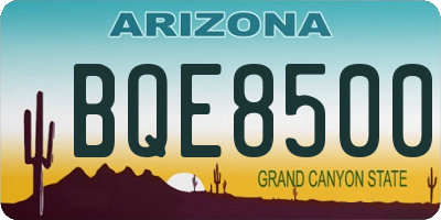 AZ license plate BQE8500