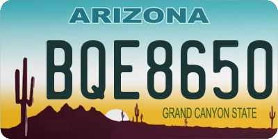 AZ license plate BQE8650