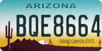 AZ license plate BQE8664