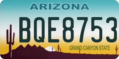 AZ license plate BQE8753