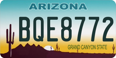 AZ license plate BQE8772
