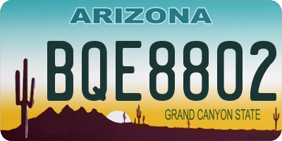 AZ license plate BQE8802