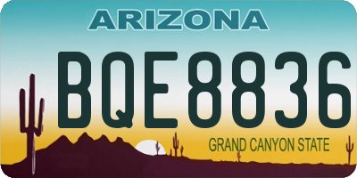 AZ license plate BQE8836