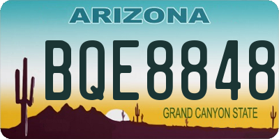 AZ license plate BQE8848