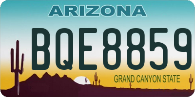 AZ license plate BQE8859
