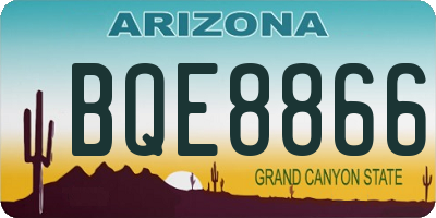 AZ license plate BQE8866