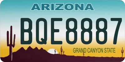 AZ license plate BQE8887