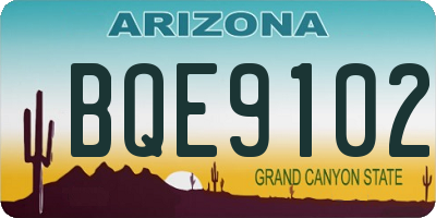 AZ license plate BQE9102