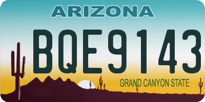 AZ license plate BQE9143