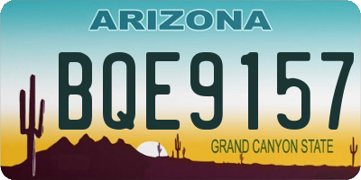 AZ license plate BQE9157