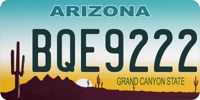 AZ license plate BQE9222
