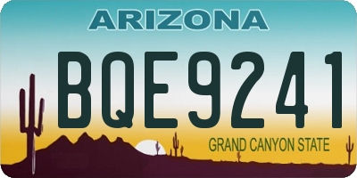 AZ license plate BQE9241