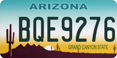 AZ license plate BQE9276