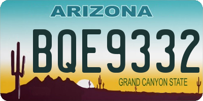 AZ license plate BQE9332