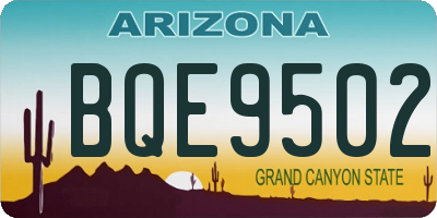 AZ license plate BQE9502